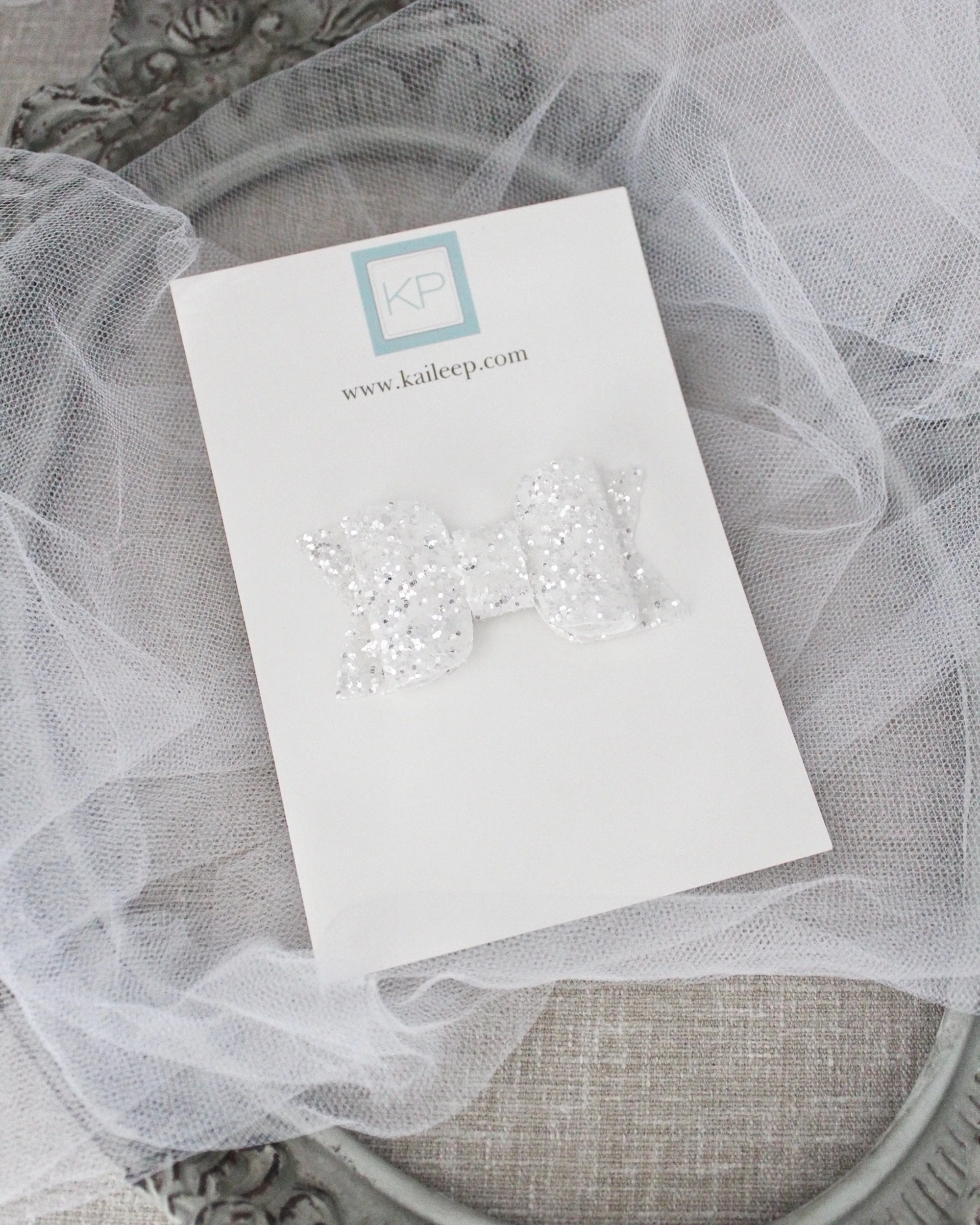 White Rock Glitter Hair Clip or Shoe Clip