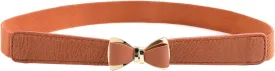 Womens 1" Width Bow Skinny Elastic Waist Belt Stretchy Belt Thin Belt