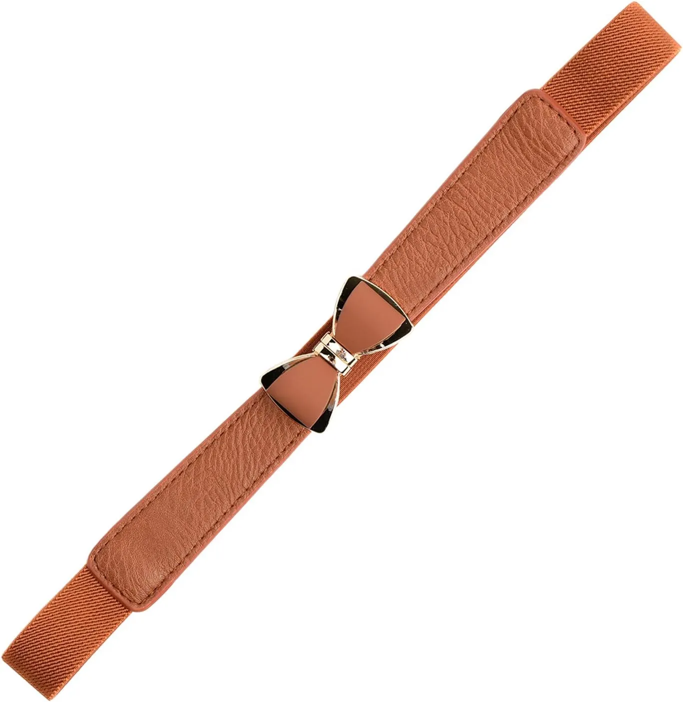 Womens 1" Width Bow Skinny Elastic Waist Belt Stretchy Belt Thin Belt