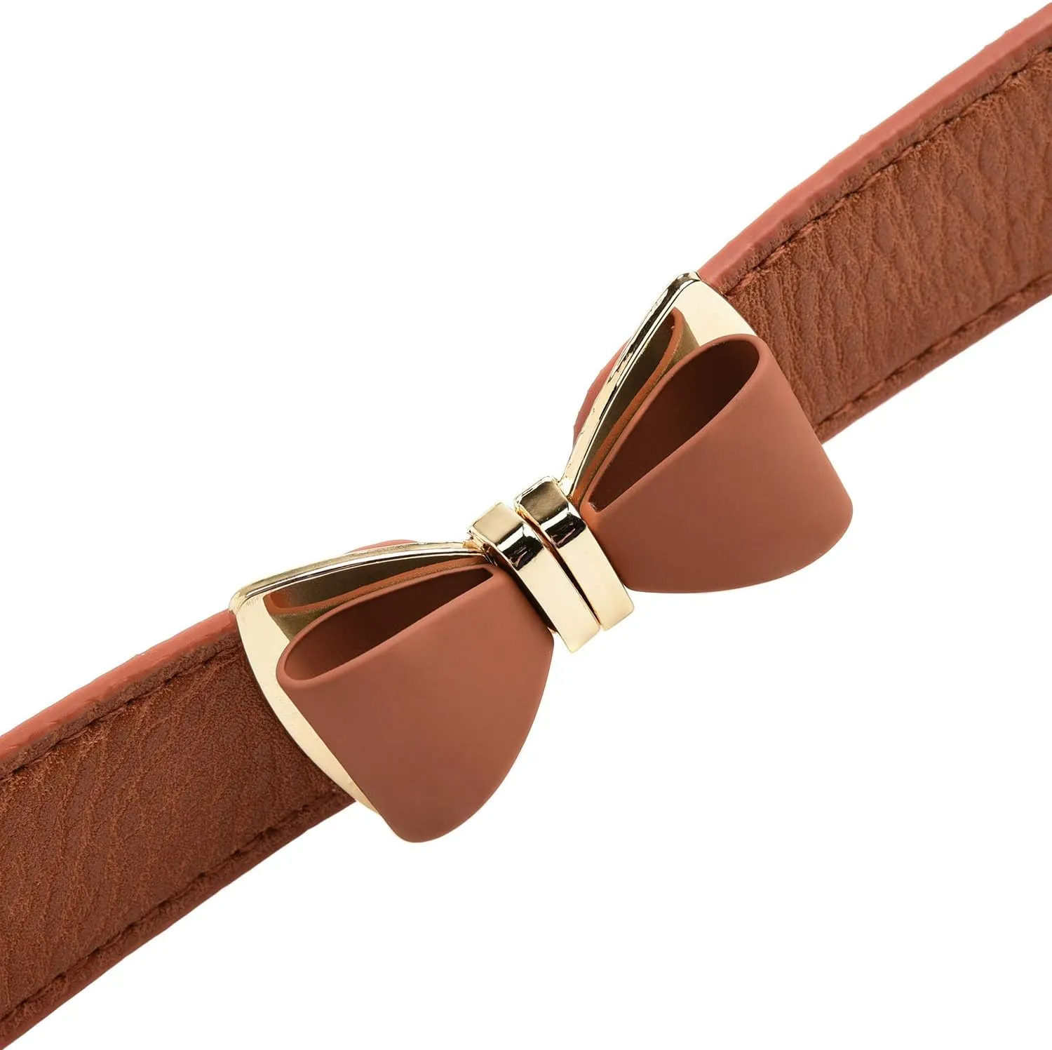 Womens 1" Width Bow Skinny Elastic Waist Belt Stretchy Belt Thin Belt