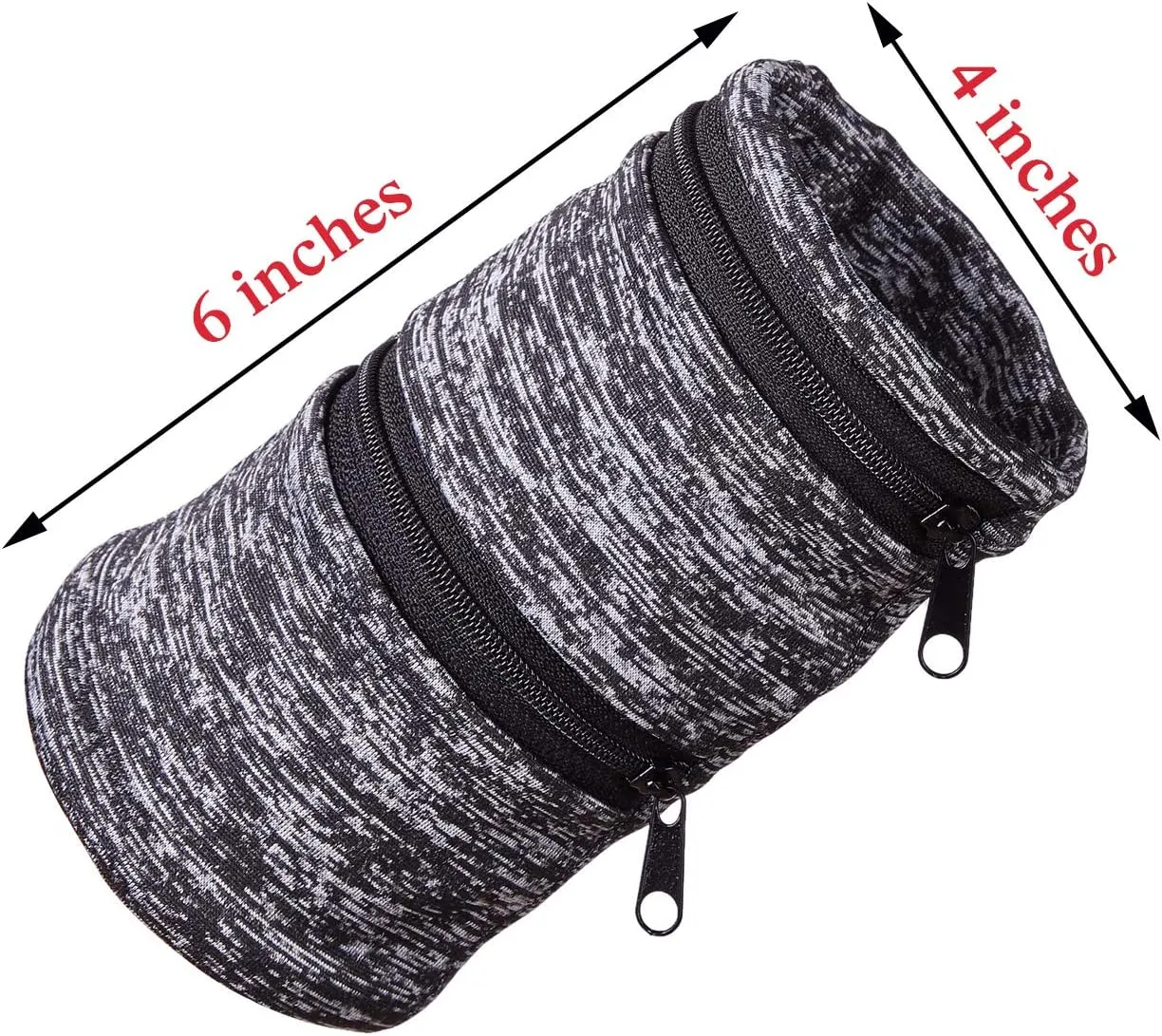 Zipper Wristband Wallet for Travel & Sports - Wrist Pouch with Pocket for Cash, ID Cards, Keys & Jewelry
